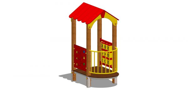 domek z elementami edukacyjnym